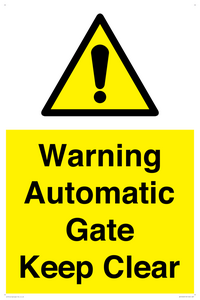 Warning Automatic Gate Keep Clear